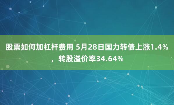 股票如何加杠杆费用 5月28日国力转债上涨1.4%，转股溢价率34.64%