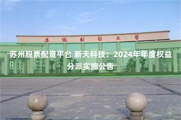 苏州股票配资平台 新天科技：2024年年度权益分派实施公告