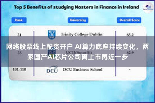 网络股票线上配资开户 AI算力底座持续变化，两家国产AI芯片公司离上市再近一步